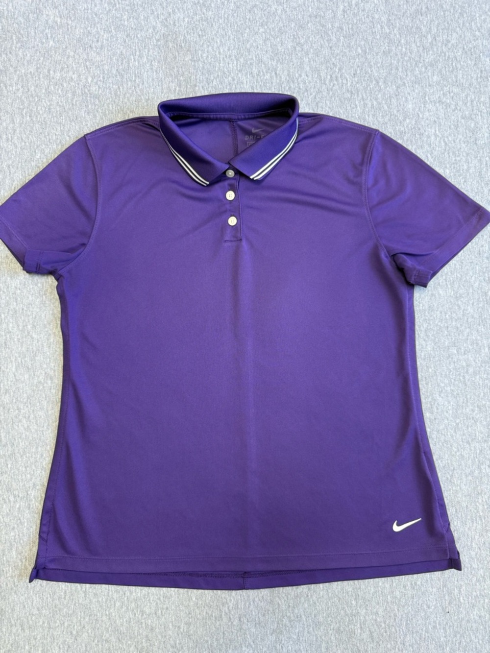 Nike Purple Polo with Contrasting Tipped Collar